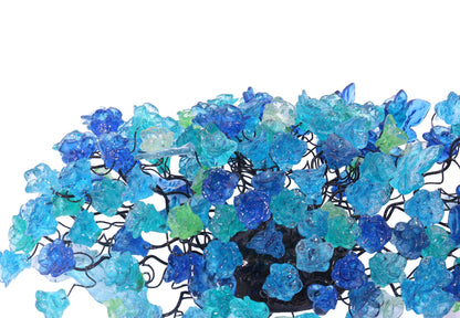 Wall light fixture up and down sconce lighting with blue sea color flowers and leaves