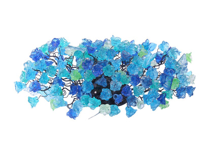 Wall light fixture up and down sconce lighting with blue sea color flowers and leaves