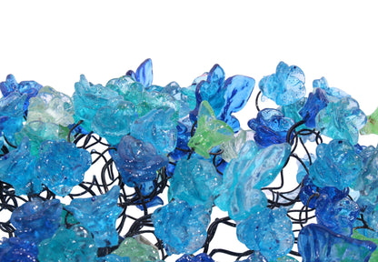 Wall light fixture up and down sconce lighting with blue sea color flowers and leaves