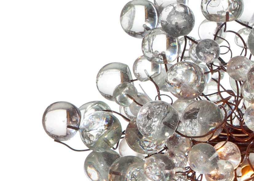 Large Chandelier for Dining Room, with Transparent clear bubbles
