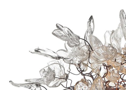 Large Ceiling Chandelier with Transparent flowers and leaves for Dining Room, living room. unique and special lighting