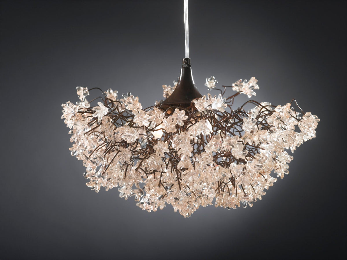 Modern Flower Chandelier: Transparent Resin Floral Light Fixture