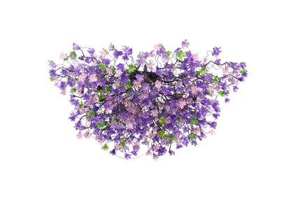Unique Lighting, chandelier with purple, pink and green flowers, lights for Dining Room, statement lighting