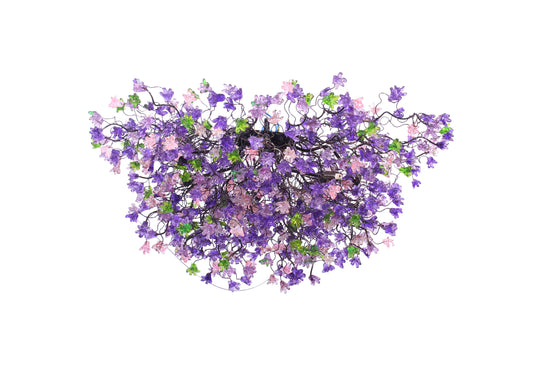 Unique Lighting, chandelier with purple, pink and green flowers, lights for Dining Room, statement lighting
