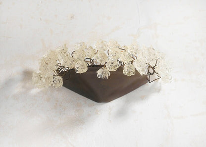 Resin Flower Bronze Metal Wall Sconce: Up-Lit Decorative Light