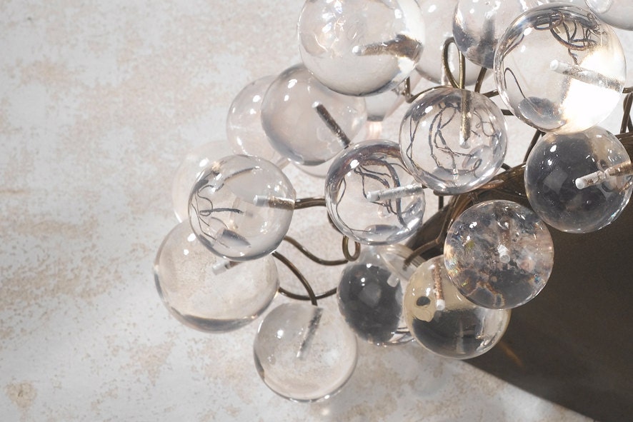 Handmade Resin Bubble Wall Sconce - Bronze Metal Base