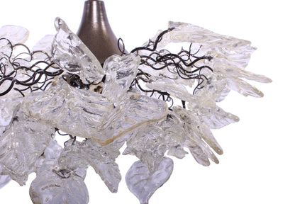 Gorgeous Clear Flower and Leaf Chandelier for Dining Room, Hall or Bedroom - Stunning Floral Lighting Fixture with Soft Colors