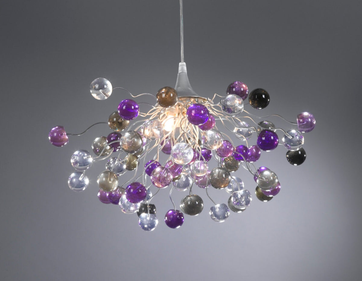 Purple bubbles chandelier, Lighting for children room or dining room.