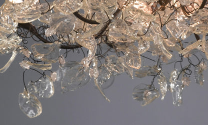 Floral Chandelier: Resin Flowers & Leaves, Dining Room Lighting