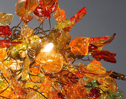 Ceiling Lighting with flowers and leaves, Hanging chandeliers