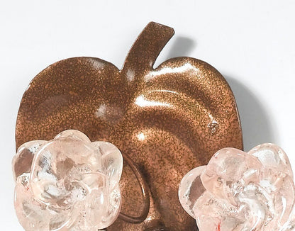 Bronze Metal Wall Hooks: Resin Flower Decorative Hanger