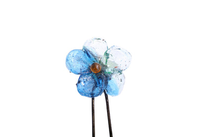Wall Hook with blue resin flower, decorative wall hanger.