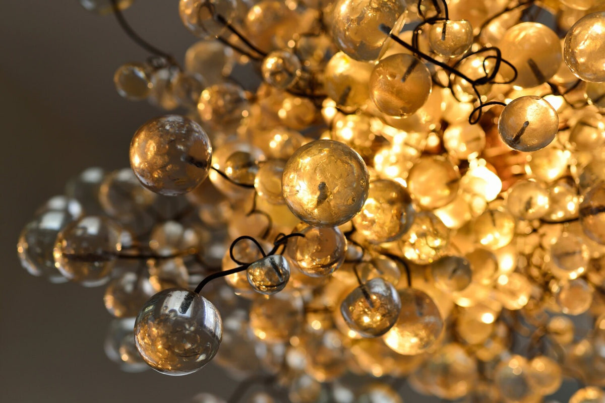 Clear Bubble Chandelier: Handmade Polyester Resin Ceiling Light