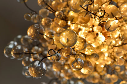 Clear Bubble Chandelier: Handmade Polyester Resin Ceiling Light