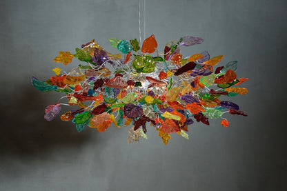 Hanging chandeliers - Light Fixtures Colorful flowers & leaves for Dining Room or living room.