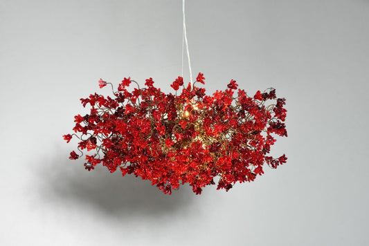 Red Light Fixture, modern Hanging chandeliers for Dining Room, living room, office or bedroom.