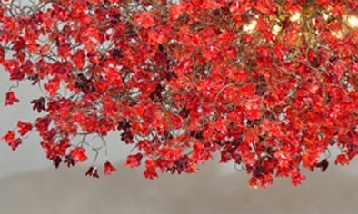 Large Red Flower Chandelier: Unique Hanging Light Fixture
