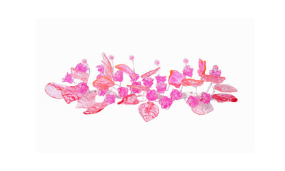 Pink Floral Resin Wall Hanger: Handmade 4 Hook Organizer