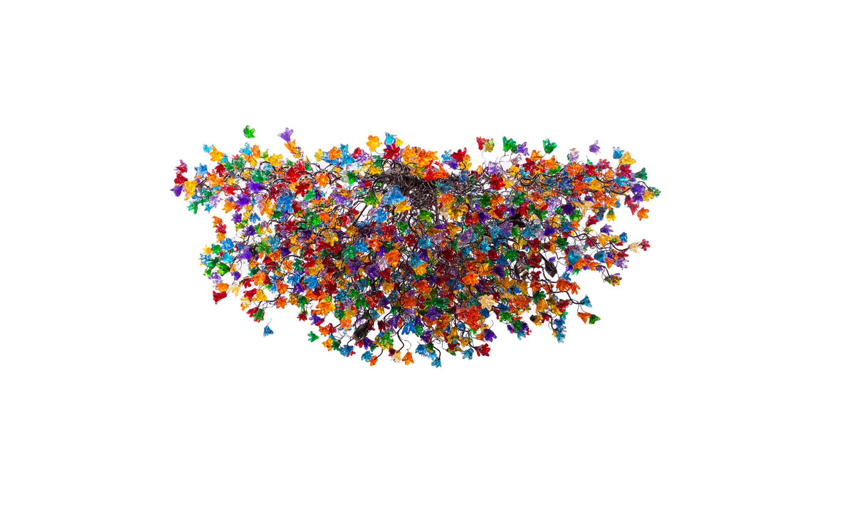 Rainbow Flower Resin Chandelier: Large Modern Hanging Light Decor