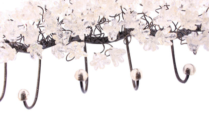 Unique hooks Coat Rack, Wall Hook with clear transparent resin flowers, decorative wall hanger.