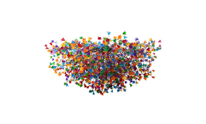 Rainbow Flower Resin Chandelier: Large Modern Hanging Light Decor