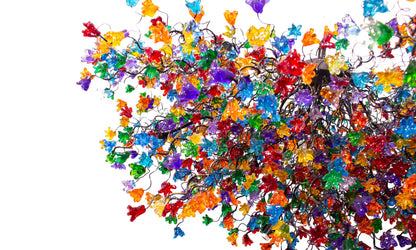 Rainbow Flower Resin Chandelier: Large Modern Hanging Light Decor