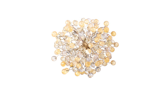 Sparkling Modern Hanging Chandelier with Gold and Clear Bubbles - Elegant and Exclusive Lighting Fixture for Dining Room, Living Room,