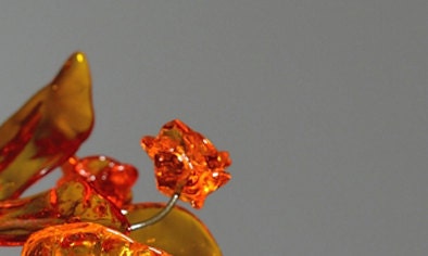 Handmade Orange Flower Ceiling Lamp: Resin Floral Chandelier