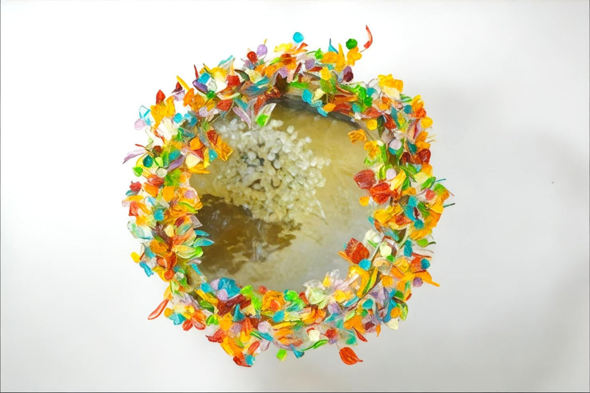 Round Resin Flower Wall Mirror: Decorative LED Light