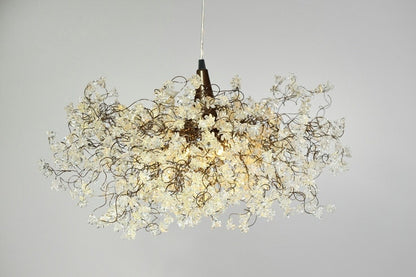 Clear Resin Flower Chandelier: Elegant Ceiling Light Fixture