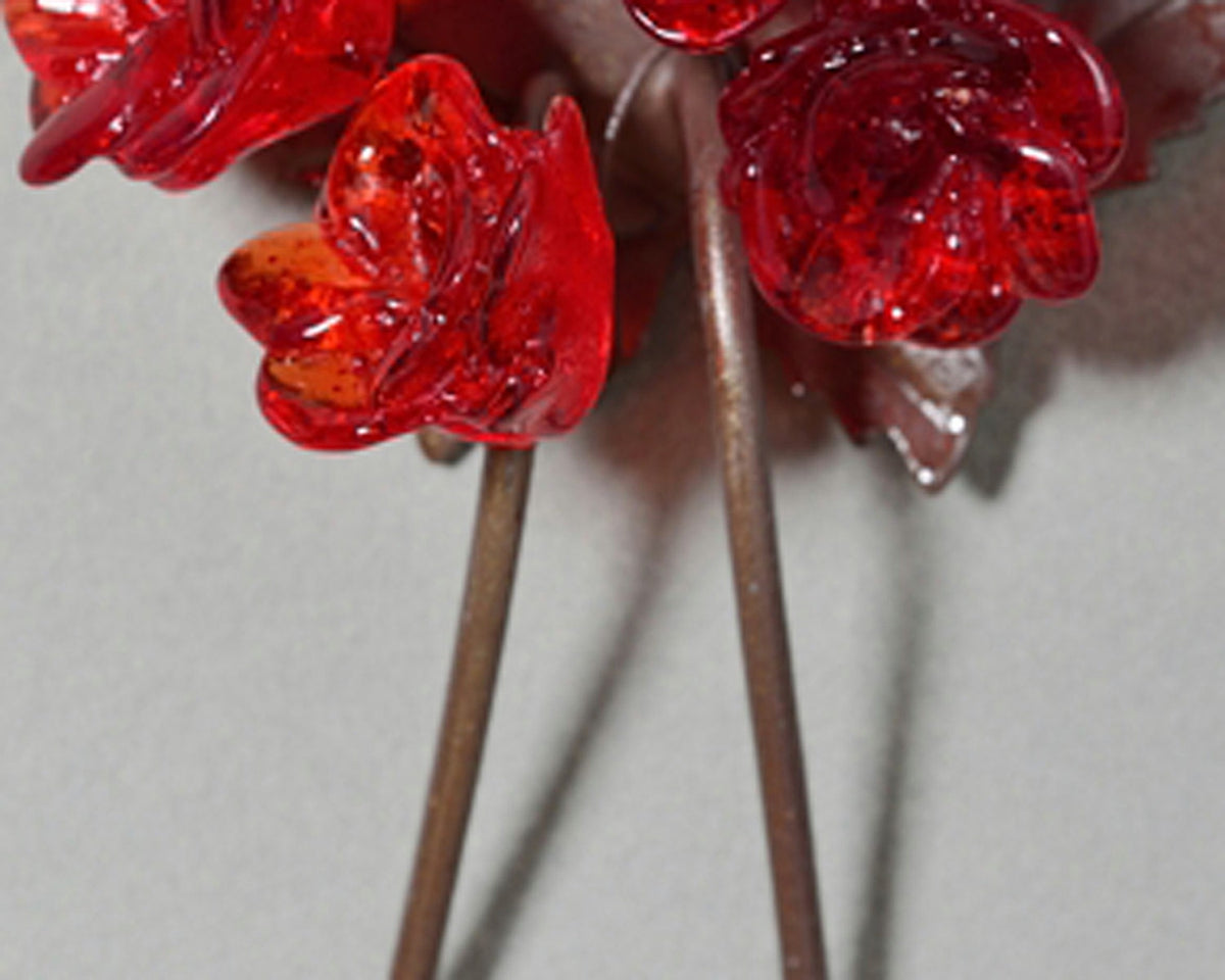 Red Rose Resin Flower Wall Hook: Decorative Key, Coat & Towel Hanger