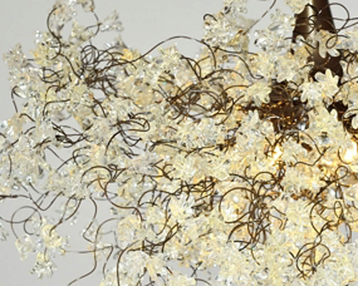 Clear Resin Flower Chandelier: Elegant Ceiling Light Fixture