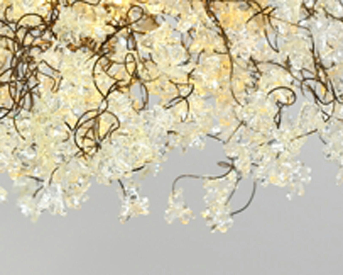 Clear Resin Flower Chandelier: Elegant Ceiling Light Fixture