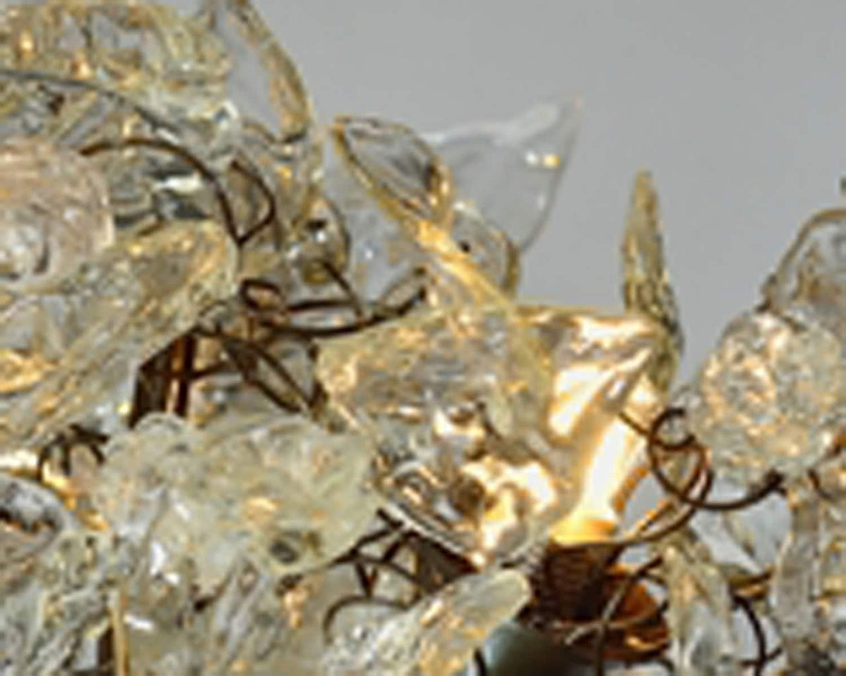 Floral Chandelier: Resin Flowers & Leaves, 3-Arm Dining Room Lighting