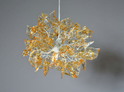 Ceiling light clear flowers and leaves with Amber point colors for bedroom, kitchen island or hall