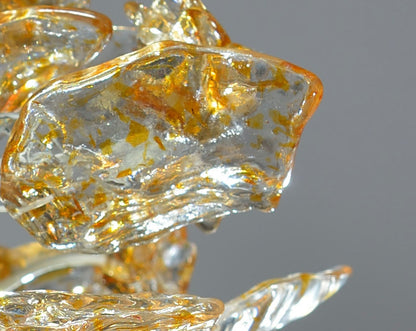 Ceiling light clear flowers and leaves with Amber point colors for bedroom, kitchen island or hall