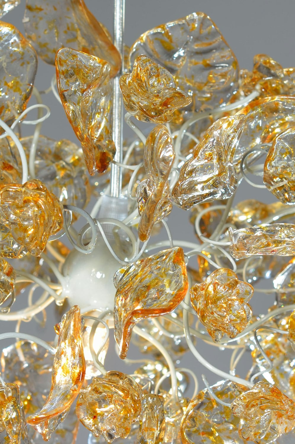 Ceiling light clear flowers and leaves with Amber point colors for bedroom, kitchen island or hall