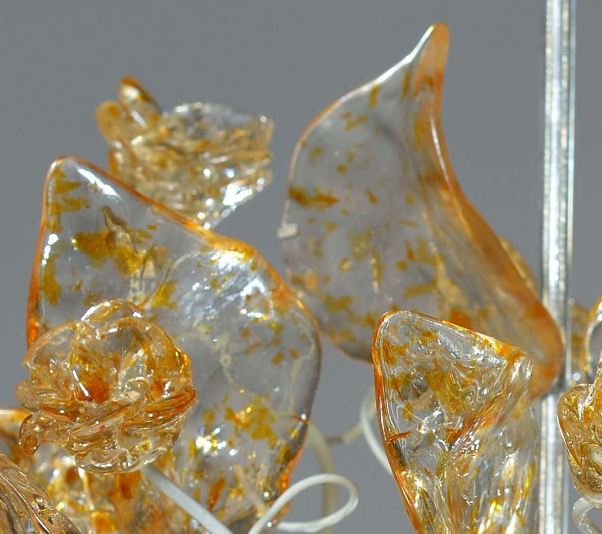 Ceiling light clear flowers and leaves with Amber point colors for bedroom, kitchen island or hall
