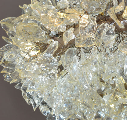 Transparent Resin Flower Chandelier: Handmade Leaf Hanging Ceiling Light Fixture Decor
