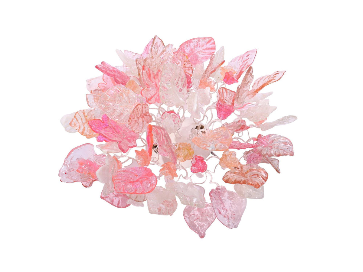 Floral Flush Mount Ceiling Light: Large 30 Inch Resin Flowers Kitchen Lighting