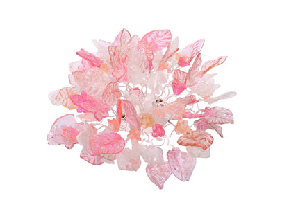 Floral Flush Mount Ceiling Light: Large 30 Inch Resin Flowers Kitchen Lighting