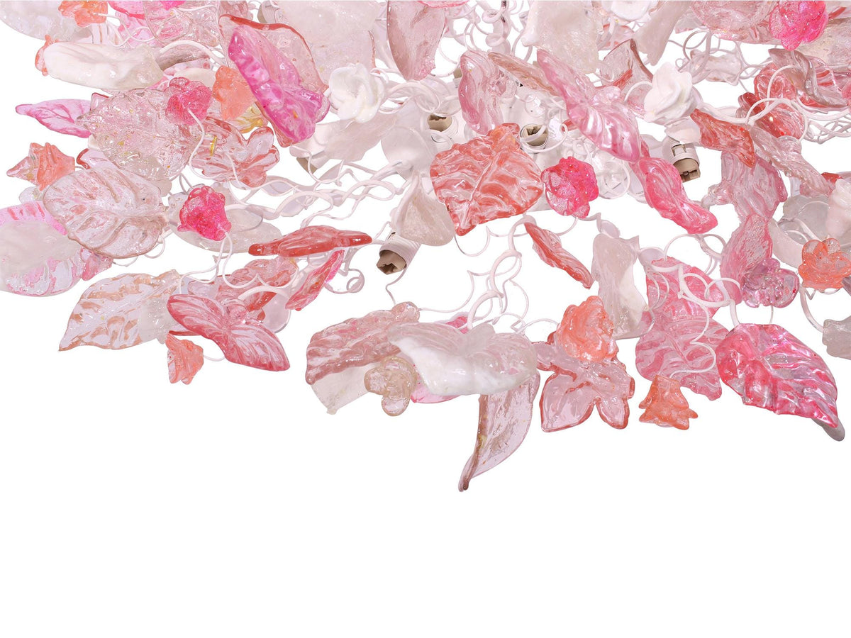 Floral Flush Mount Ceiling Light: Large 30 Inch Resin Flowers Kitchen Lighting