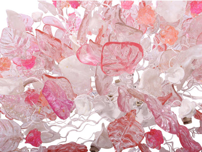 Floral Flush Mount Ceiling Light: Large 30 Inch Resin Flowers Kitchen Lighting