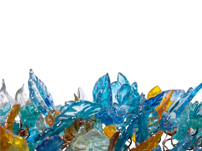 Sea Glass Chandelier: Resin Flower Leaf Ceiling Light Fixture Dining Room Living Room 40 inch