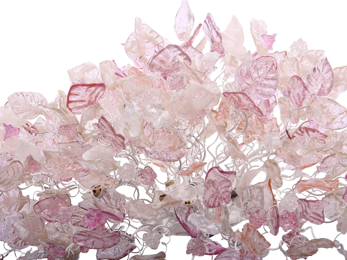 Floral Flush Mount Ceiling Light: Large 30 Inch Resin Flowers Kitchen Lighting