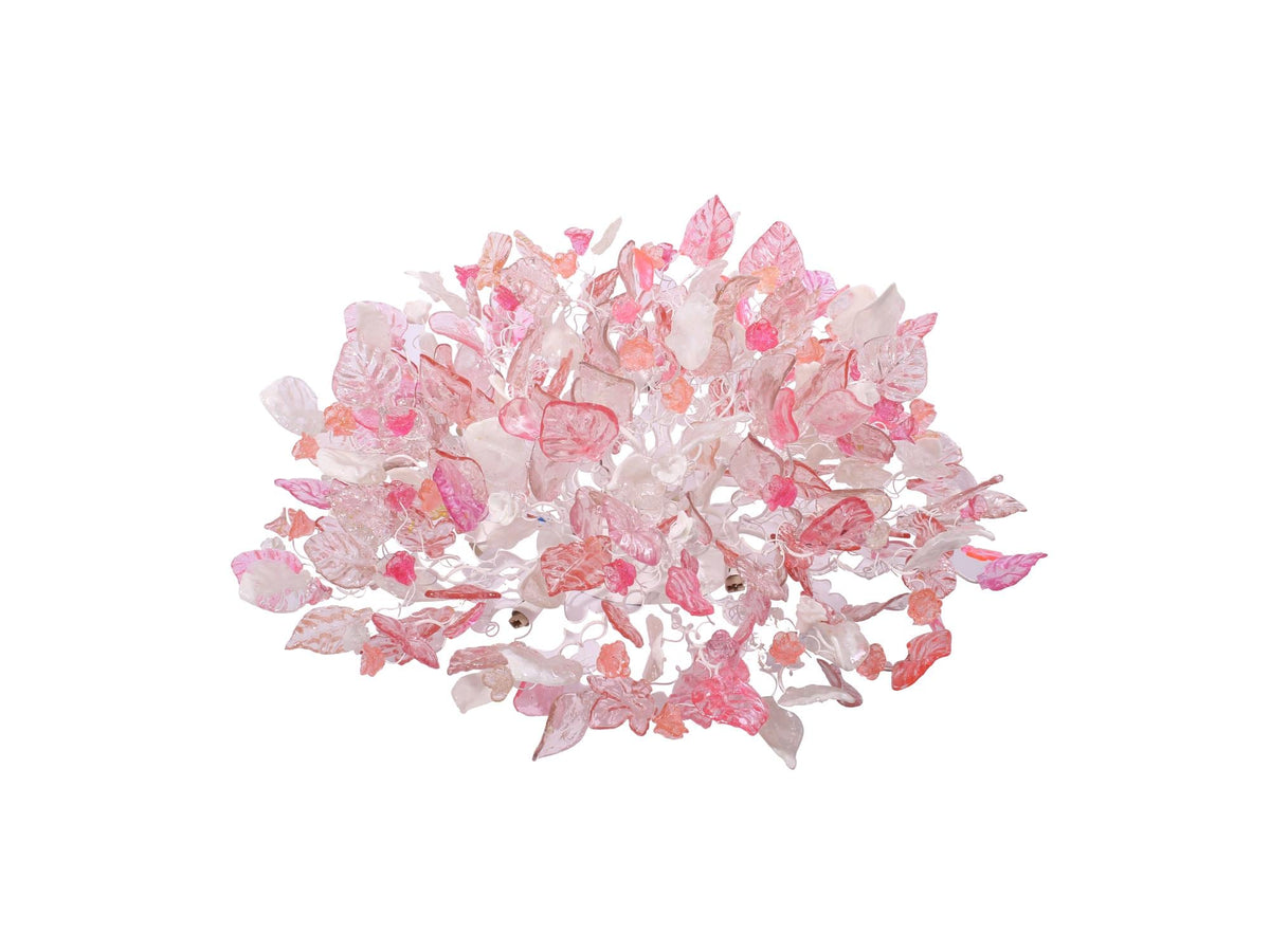 Floral Flush Mount Ceiling Light: Large 30 Inch Resin Flowers Kitchen Lighting