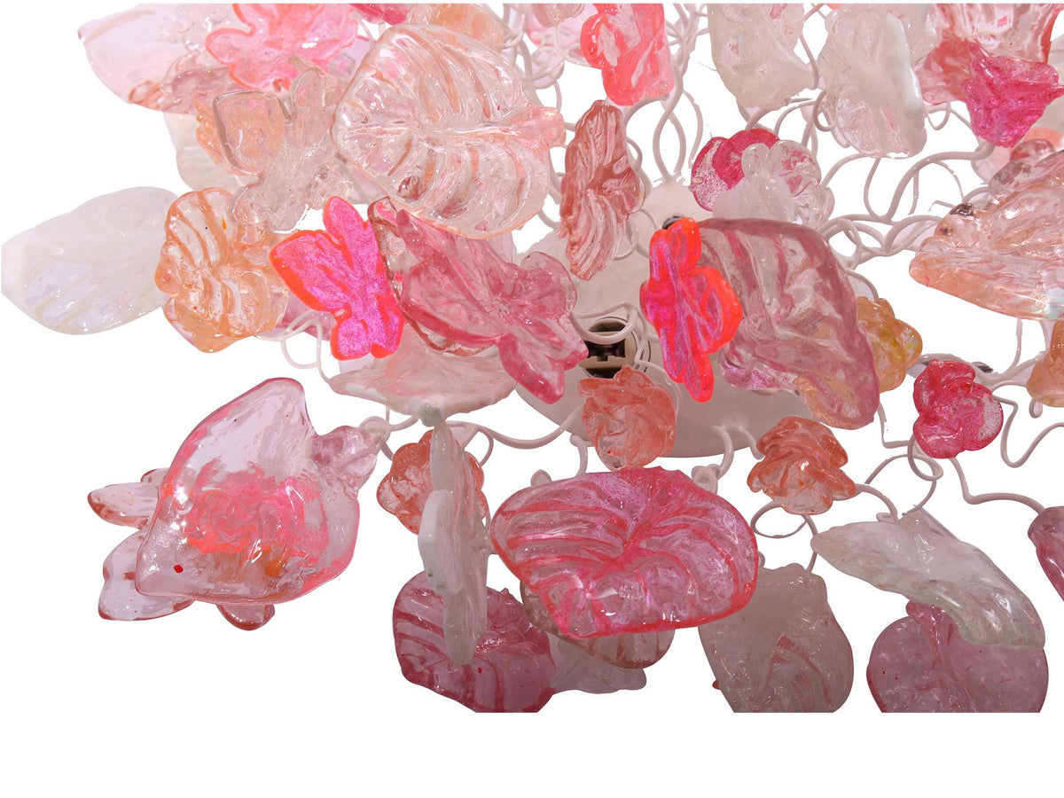 Floral Flush Mount Ceiling Light: Large 30 Inch Resin Flowers Kitchen Lighting