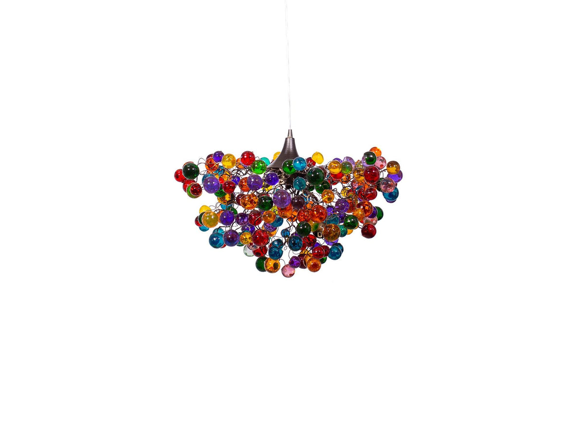 Lighting Chandelier with multicolored bubbles, hanging lamp with different size of bubbles for children room or dining room.