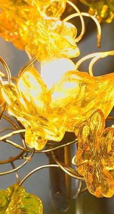 Handmade Resin Flower Bouquet Wall Light - Yellow Orange Bedside Lamp