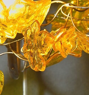 Handmade Resin Flower Bouquet Wall Light - Yellow Orange Bedside Lamp